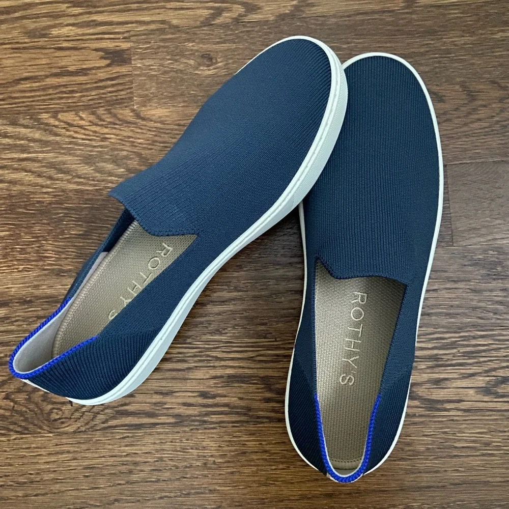 NWOB Rothy's Women's Navy Blue Slip-On Sneakers - Picture 2 of 9